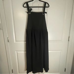Black Pinafore Overall Dress